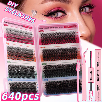 640 cluster false eyelash set DIY segmented adhesive version