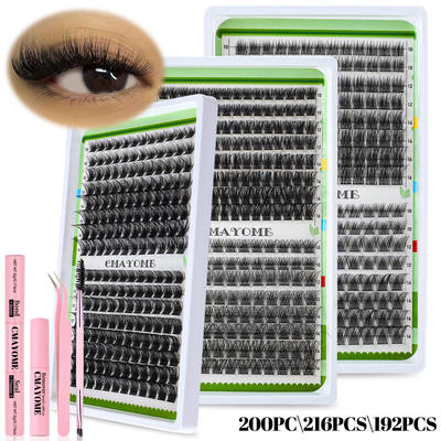 Single cluster false eyelashes 10-16mm thick curve单簇假睫毛