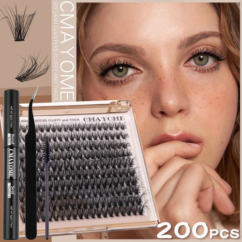 Single Cluster Adhesive Natural Curling False Eyelash Set