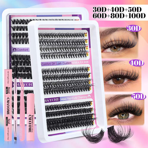 Thick false eyelashes single cluster natural D-roll hot melt