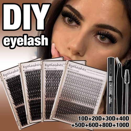 80D single cluster false eyelashes 10-18mm glue set睫毛套装
