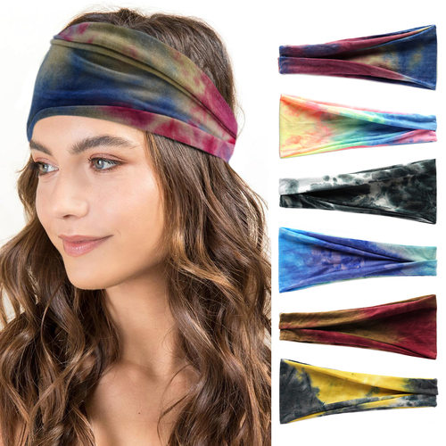 Tie dye, fold sports headband, anti sweat women's headscarf