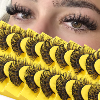 10 pairs boxed fake eyelashes with thick simulated eyelashes