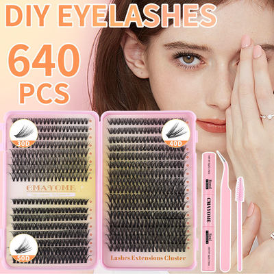 DIY segmented extension of 456 clusters of false eyelashes