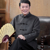 盘扣春秋季 中老年人羊毛唐装 爸爸装 上衣中国风中式 毛呢外套 男长袖