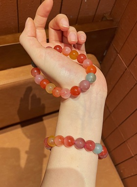 天然盐源玛瑙11mm手串素串手链