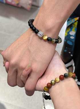 情侣新款撞色手串复古