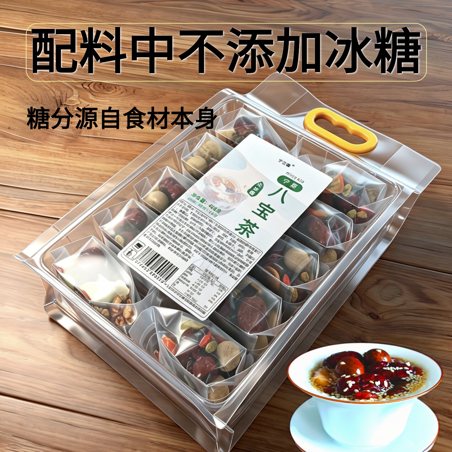 绿之一无额外加糖特色八宝盖碗茶