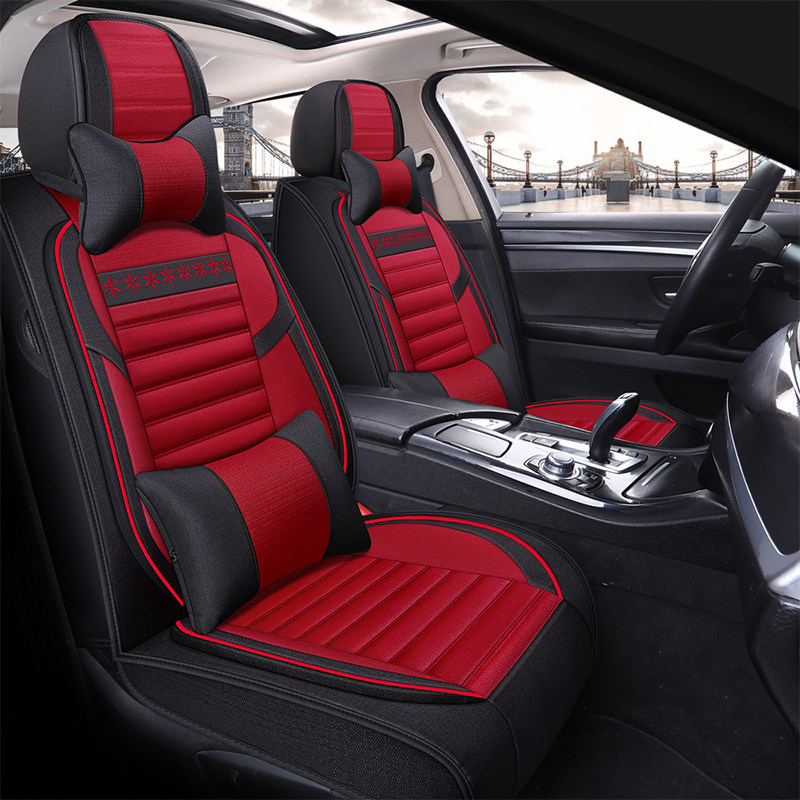 2026款别克昂科威plus艾维亚坐垫四季专用全包汽车座椅座套亚麻09