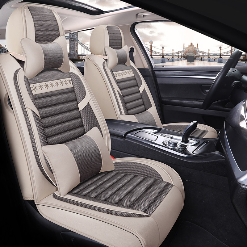 广汽三菱欧蓝德座套ex四季劲炫asx专用汽车坐垫全包5座椅套亚麻09