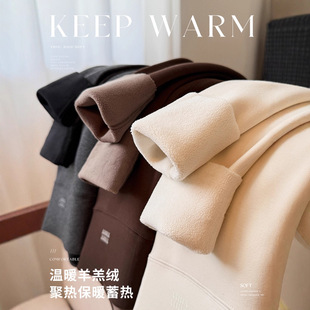 88080外穿羊羔绒哑光无尴尬线加绒加厚打底裤女芭比裤