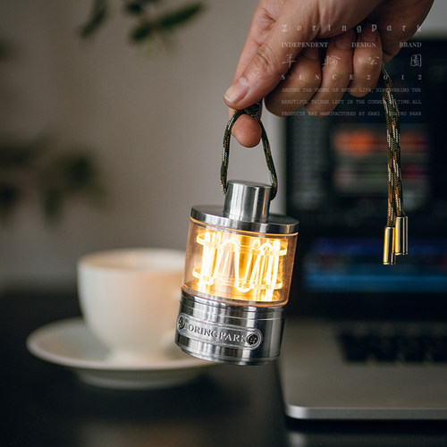 年轮公园亚克力工业风铝充电台灯