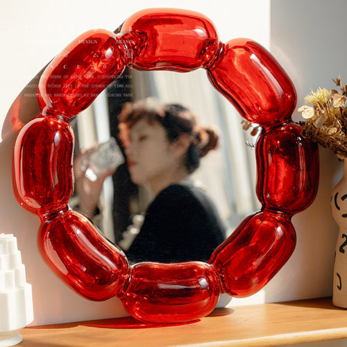 年轮公园圆形装饰壁挂软糖镜子