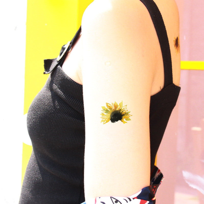 Sun flower waterproof Tattoo sticker Lasting clavicle Arm Sunflower fresh literature Watermark Sticker insin the Makeup/Perfume/Beauty tools , Body painting  category - from Buy2taobao.com to provide professional Taobao agent buy service
