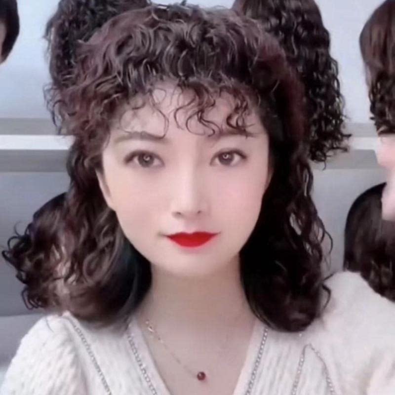 假发女长发羊毛卷玉米烫长卷发 发片 网红中长发圆顶假发片