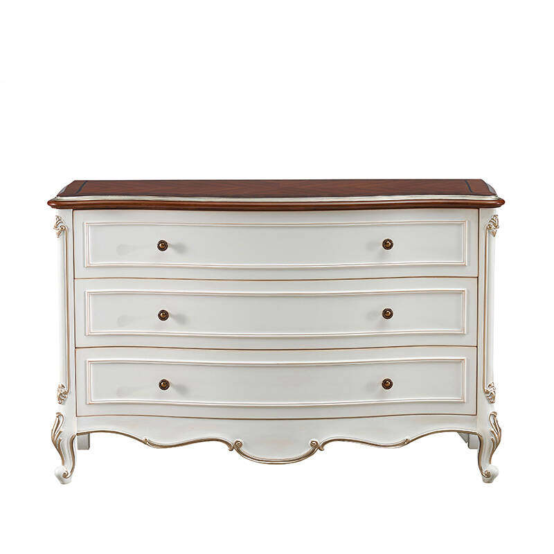 简约欧式白色储物柜美式乡村实木雕花玄关柜门厅柜法式斗柜装饰柜