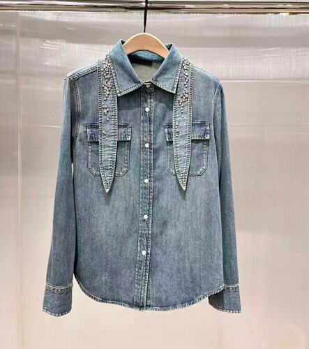 【曼玉同款】正品牛仔衬衫2026春新品桑蚕丝天丝棉质MBF1SHT016