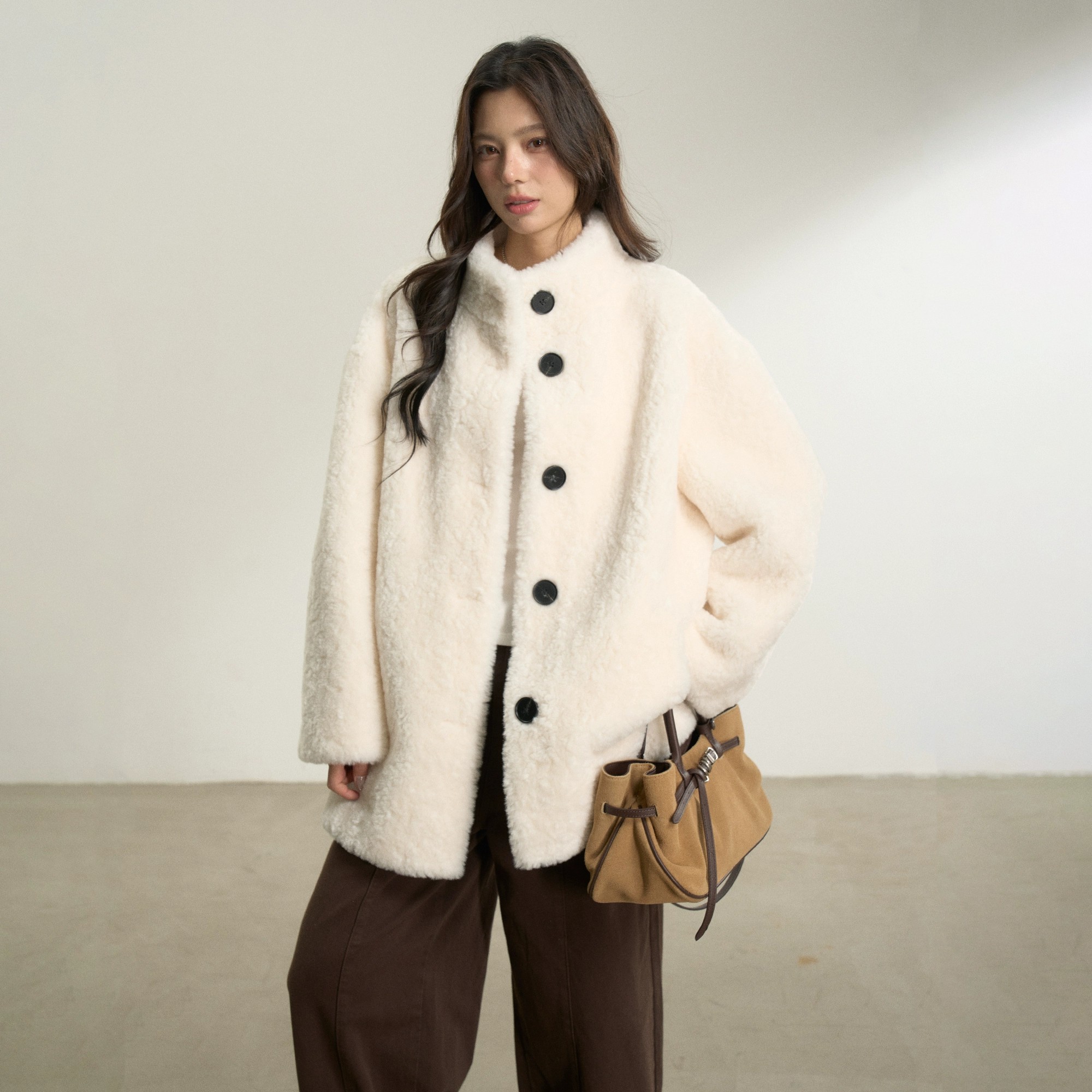 官方立减BESOBER冬季羊羔毛外套