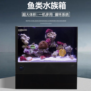 金晶超白玻璃底滤一体鱼缸小型海水缸懒人免换水生态鱼缸水族箱