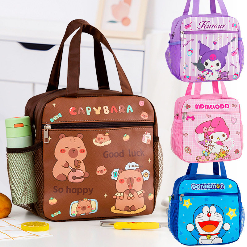 学生保温饭盒袋便携手拎手提午餐包儿童可爱卡通防水便当包大容量