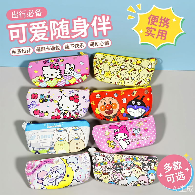 学生可爱卡通PU大容量笔袋文具盒