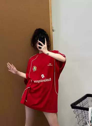 Значок подходит для мужчин и женщин с буквами, универсальная футбольная форма, футболка с коротким рукавом, с вышивкой, оверсайз