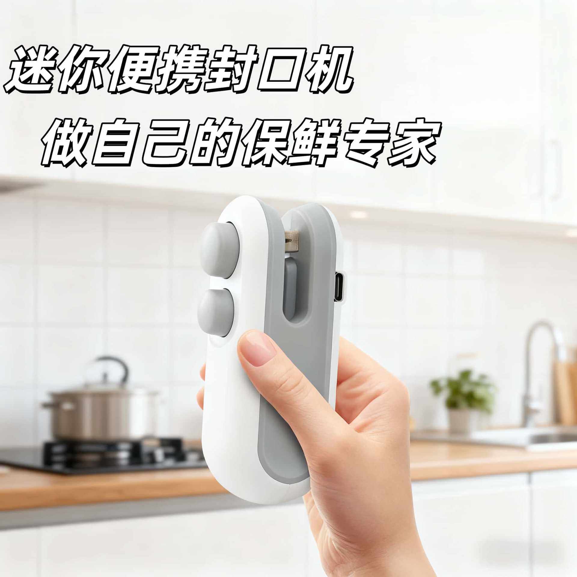 封口机小型充电封口器便携零食塑封神器家用塑料包装袋封开两用机
