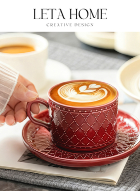 英国轻奢陶瓷咖啡杯碟套装高级感高颜值精致下午茶高档小众中古杯