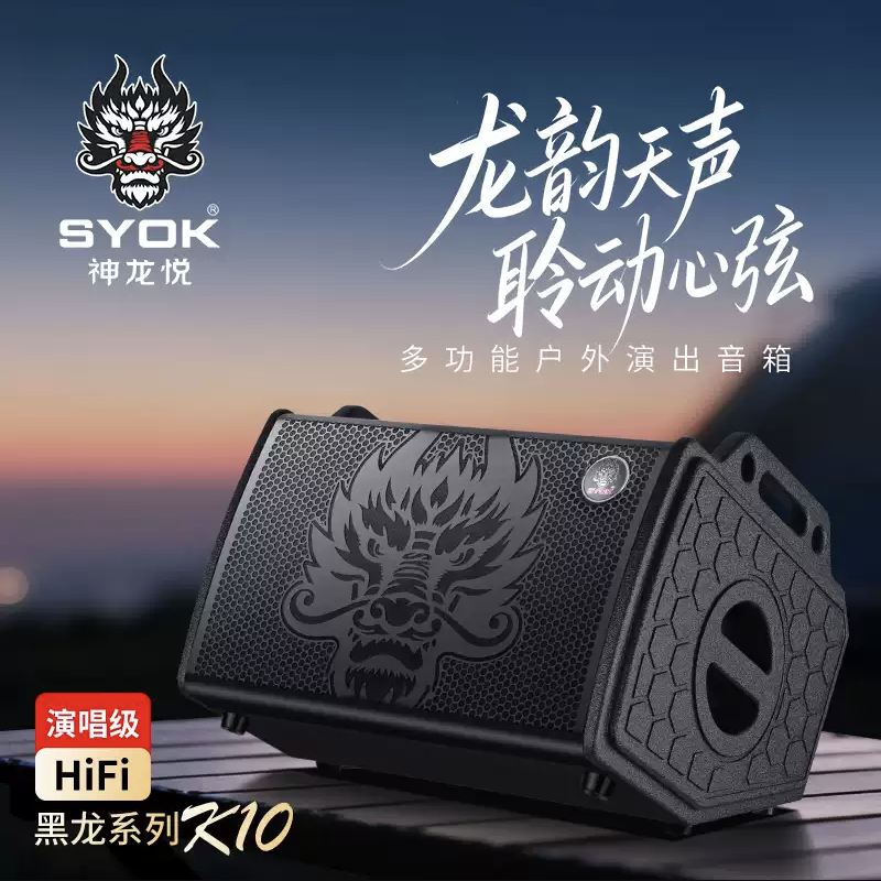 SYOK神龙悦K10神龙音响大功率便携式音响多功能户外乐器乐队演