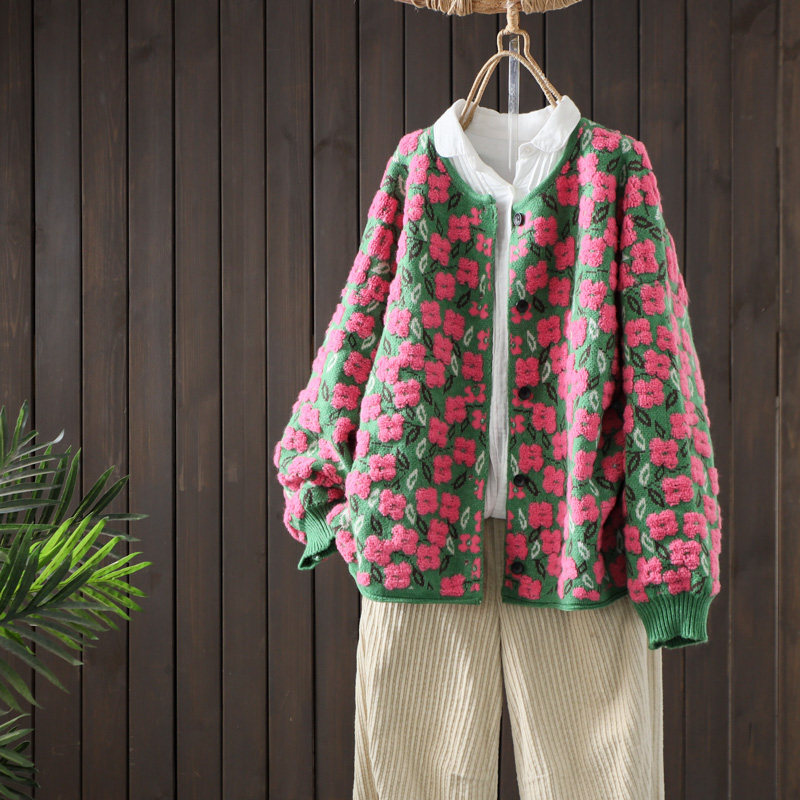 新款高端【巴黎麦田】10支玫瑰羊驼10%羊毛混纺提花花色针织开衫,女装/女士精品,毛衣,淘宝优惠券,粉丝福利购,淘宝优惠卷