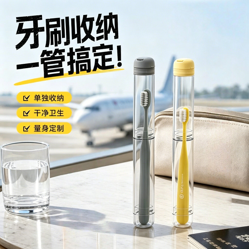 旅行便携透明防尘牙刷收纳盒
