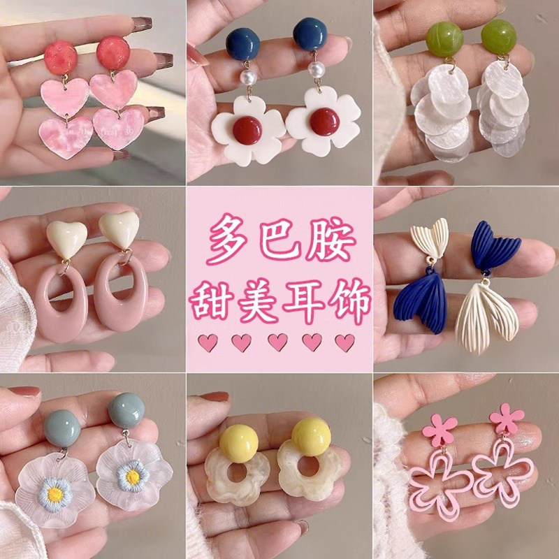 彩色多巴胺耳环女2025新款