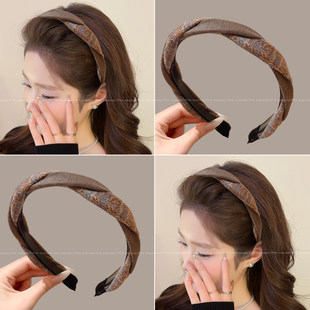 高颅顶麻花细发箍女秋冬洋气时尚压发头箍高级感洗脸防滑发卡头饰