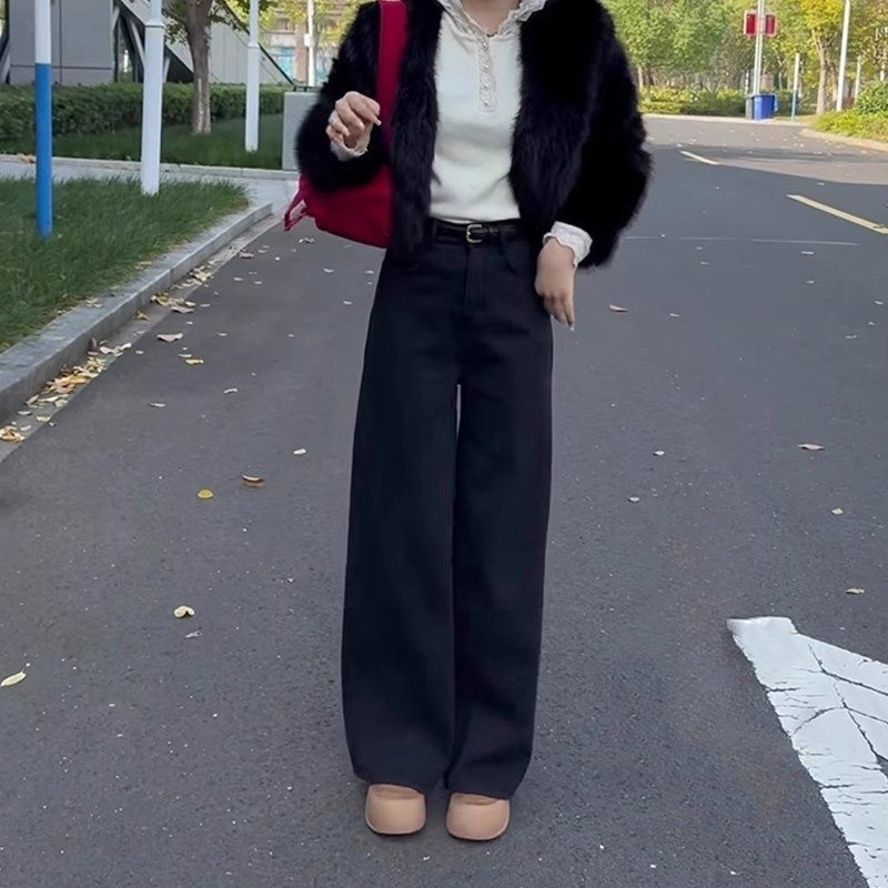 春季直筒裤女2025新款春秋爆款小个子高腰显瘦梨形身材裤子阔腿裤,女装/女士精品,大码裤装,淘宝优惠券,粉丝福利购,淘宝优惠卷