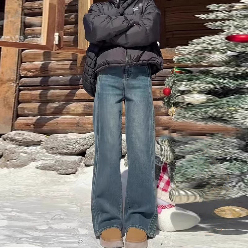 春季高腰百搭牛仔裤女春秋2025新款小个子窄版宽松显瘦直筒宽裤,女装/女士精品,大码裤装,淘宝优惠券,粉丝福利购,淘宝优惠卷