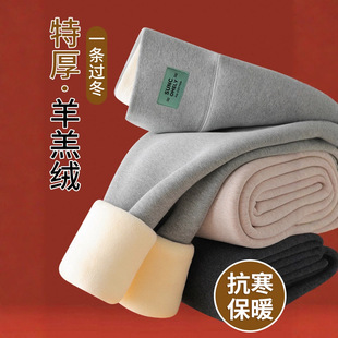秋冬女外穿加绒打底裤 不起球保暖裤 800克东北特厚羊羔绒棉裤 新款