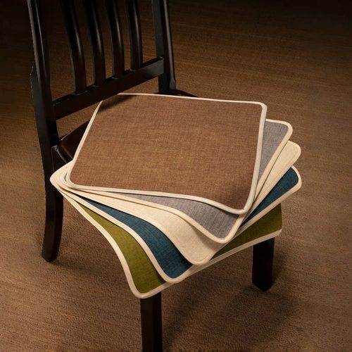 简约亚麻坐垫四季椅子垫纯色百搭通用型座垫防滑便携方形百搭中式