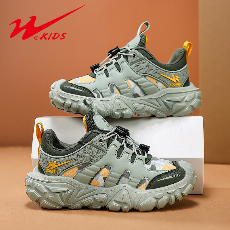 篮球鞋童鞋儿童男孩软底双星新款运动鞋男童防水休闲秋冬纽扣皮面