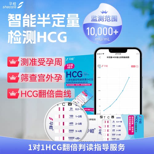 孕橙半定量HCG翻倍检测五联卡