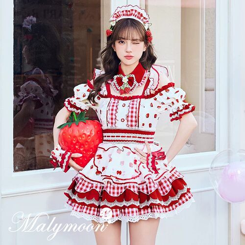 malymoon复刻草莓牛奶女仆