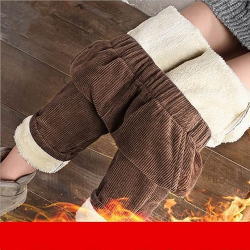 Plush Thick Casu Pants Women	s Corduroy Warm Pants Autumn