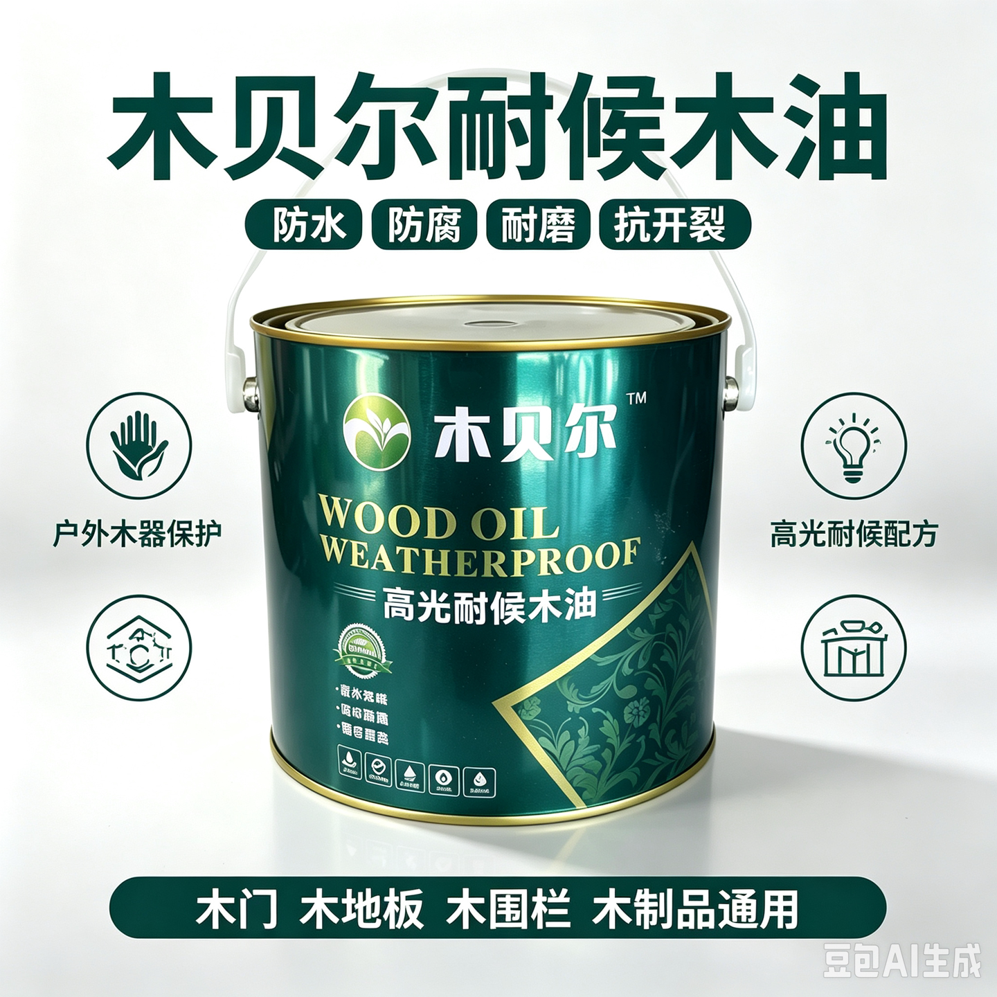 户外高光耐候木油防水防晒透明色