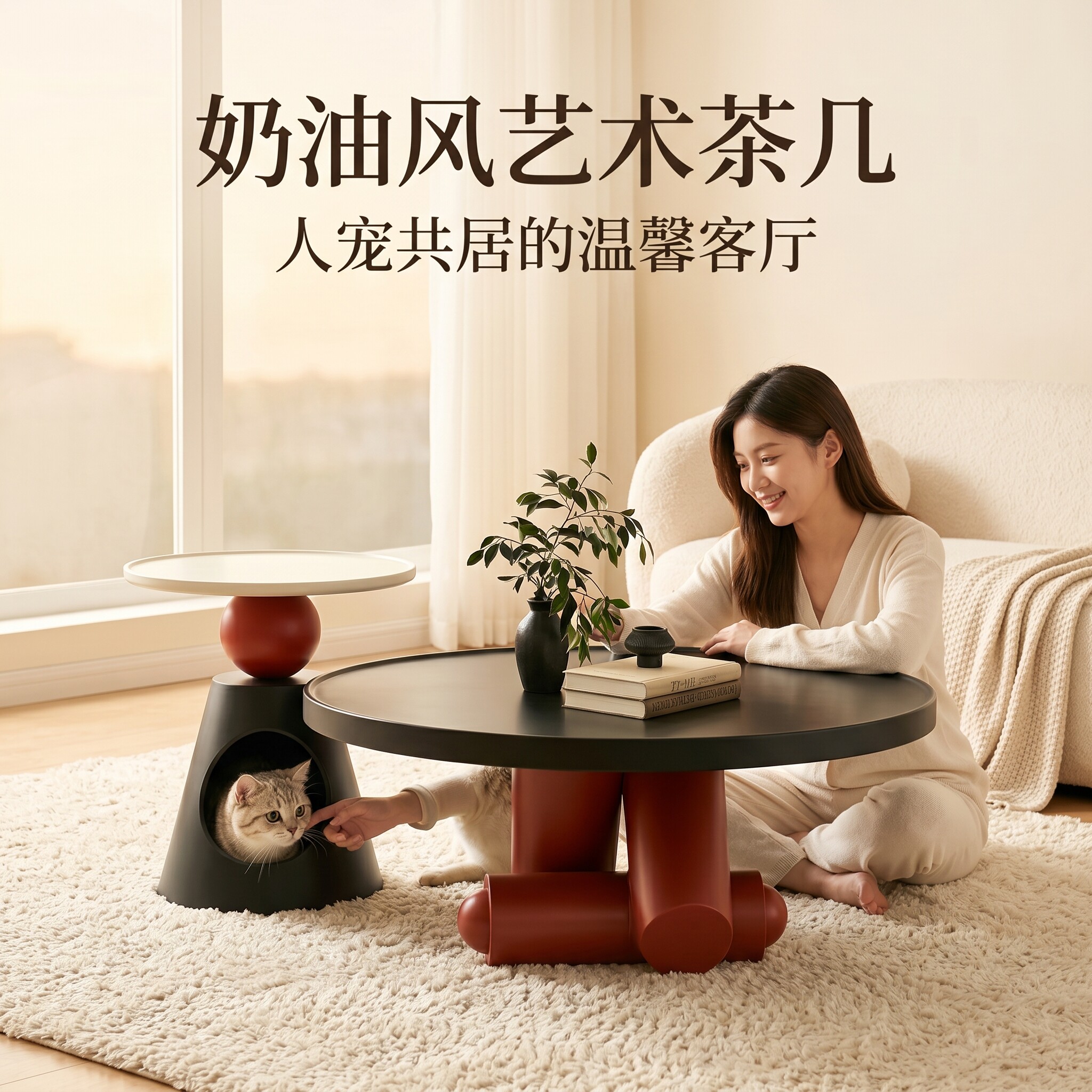 意式极简轻奢设计师茶几