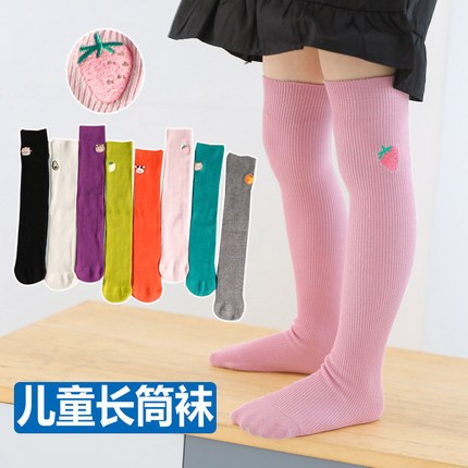 女童长筒夏季薄款女童袜子过膝盖韩国公主袜小腿堆堆袜宝宝高筒袜