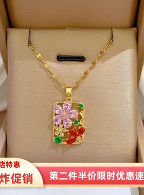 花朵项链时尚轻奢小众新款个性设计气质优雅百搭精致锁骨链女