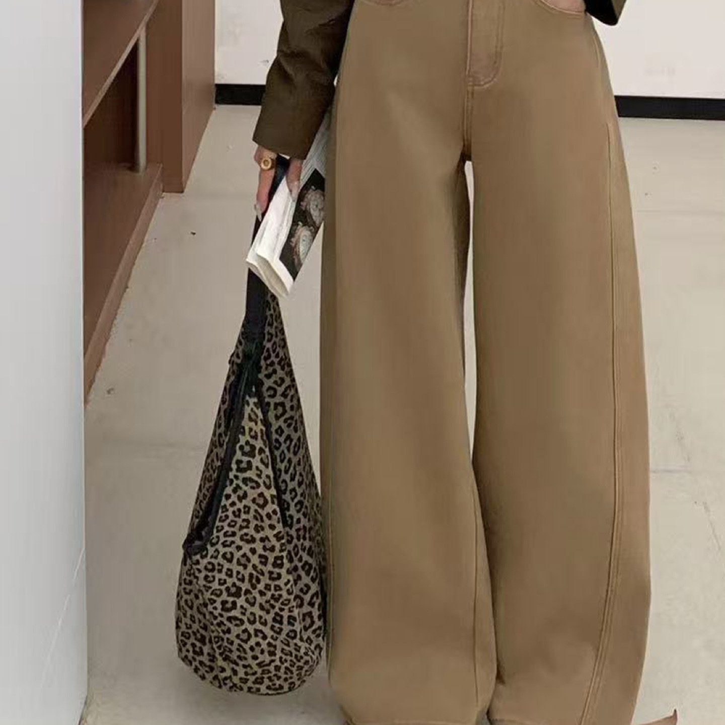 25新款冬季弯刀裤加厚加绒高腰宽松阔腿百搭休闲牛仔女长裤22722,女装/女士精品,牛仔裤,淘宝优惠券,粉丝福利购,淘宝优惠卷