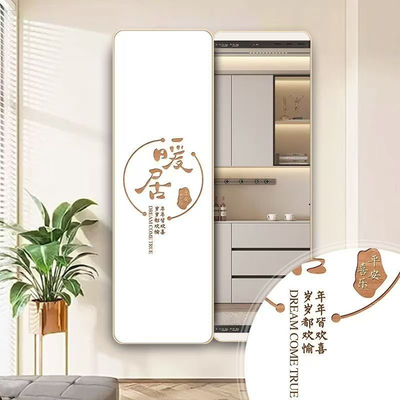 隐藏式装饰画镜子玄关暗藏式穿衣镜全身镜隐形推拉镜装饰镜极简风