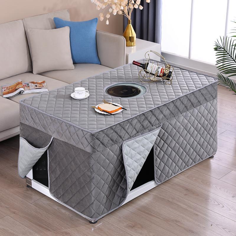 新疆包邮2024新款冬季长方形烤火炉桌罩套电取暖加绒茶几罩夹棉烤
