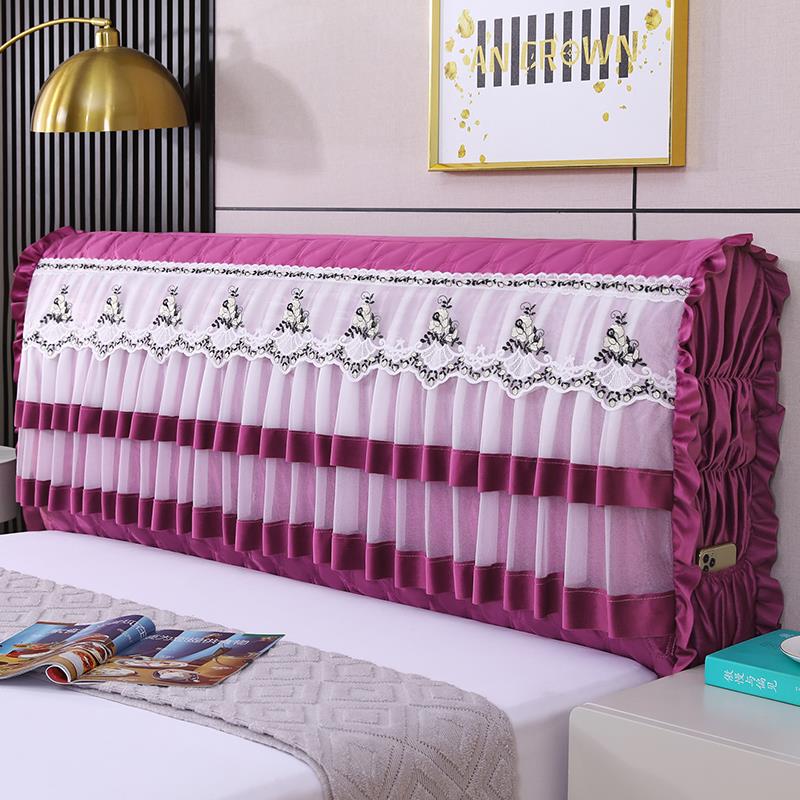 新疆包邮全包新款床头罩保护套防尘罩软包夹棉加厚实木床头套通用
