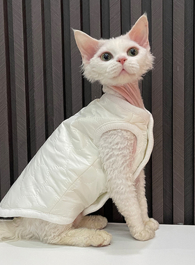 双层棉马甲无毛猫衣服斯芬克斯猫德文衣服简约刺绣秋冬款